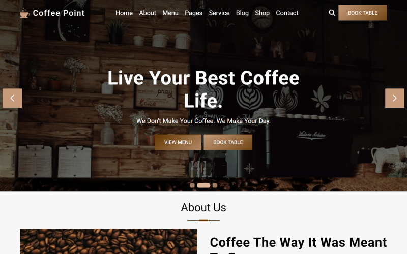 Coffee Point - многостраничный HTML5 шаблон сайта кофейни