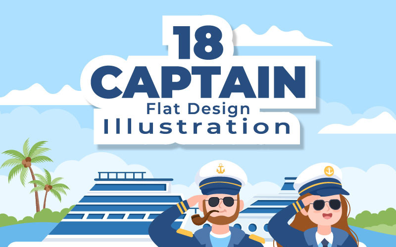 18 Cruiseschip Kapitein Illustratie