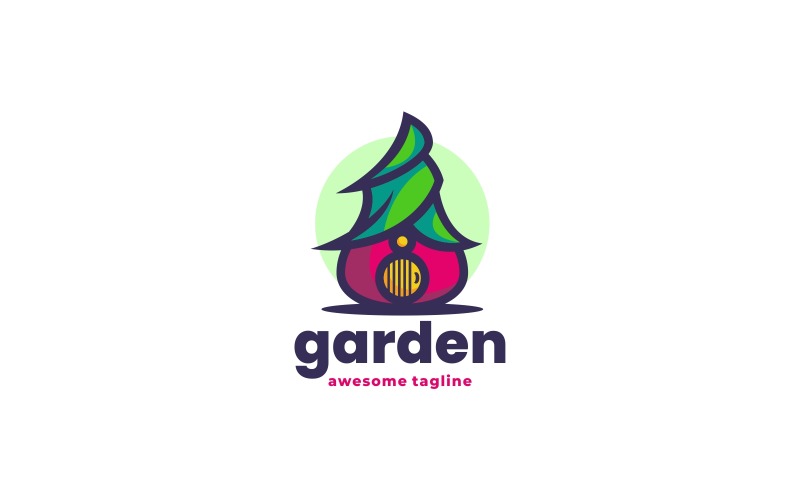 Logo de mascotte simple de jardin