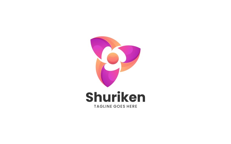 Logotipo colorido degradado de Shuriken
