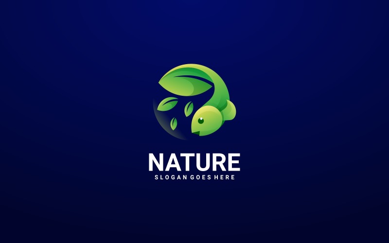 Natur fisk gradient logotyp