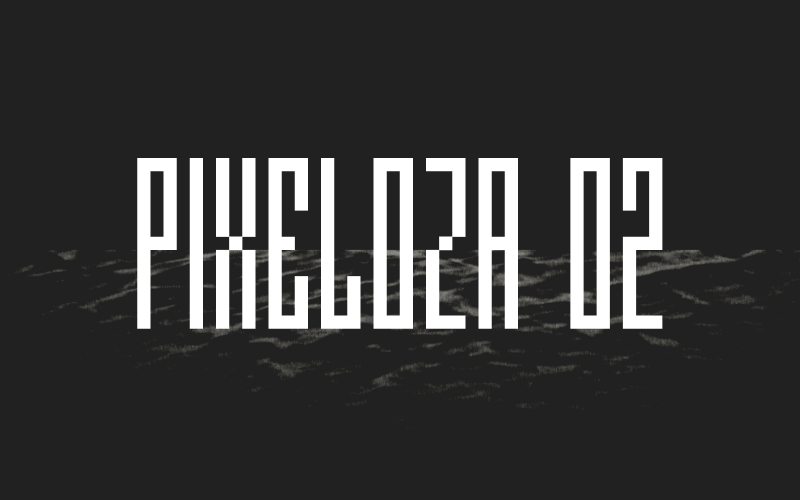 Pixeloza 02 - teckensnitt i pixelstil från Fontsphere