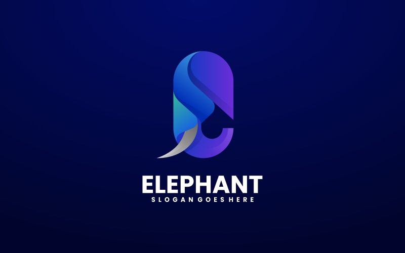 Plantilla de logotipo de degradado de color de elefante