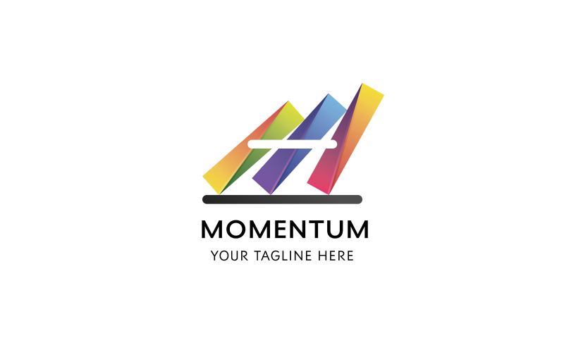 Шаблон логотипа Momentum с красочным градиентом