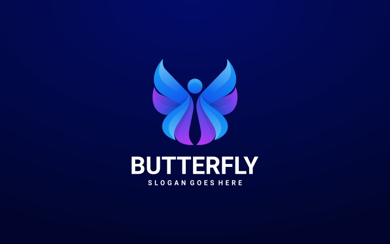 Vector fjärilsgradient färg logotyp stil