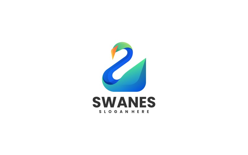 Vector Swan Gradient logotyp mall