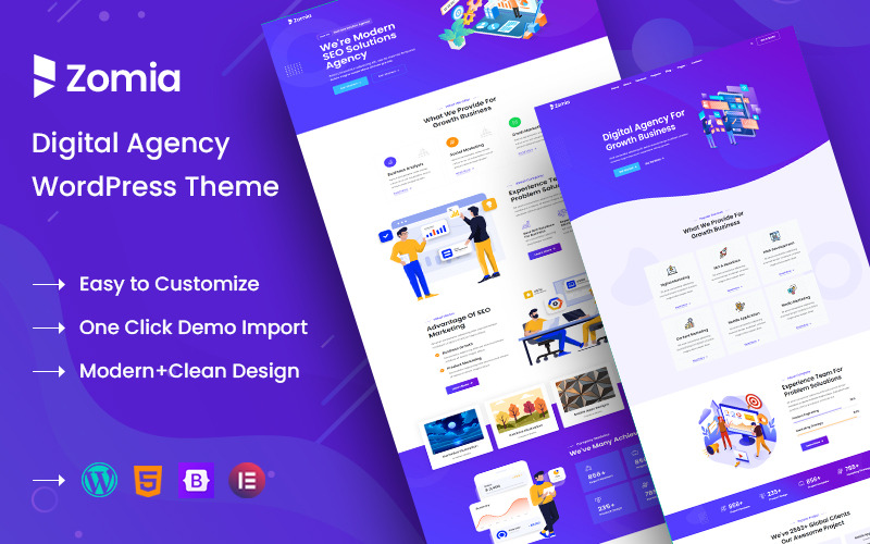 Zomia - Thème WordPress réactif pour agence numérique