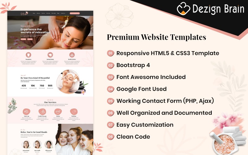 DB Spa & Beauty – шаблон цільової сторінки Bootstrap