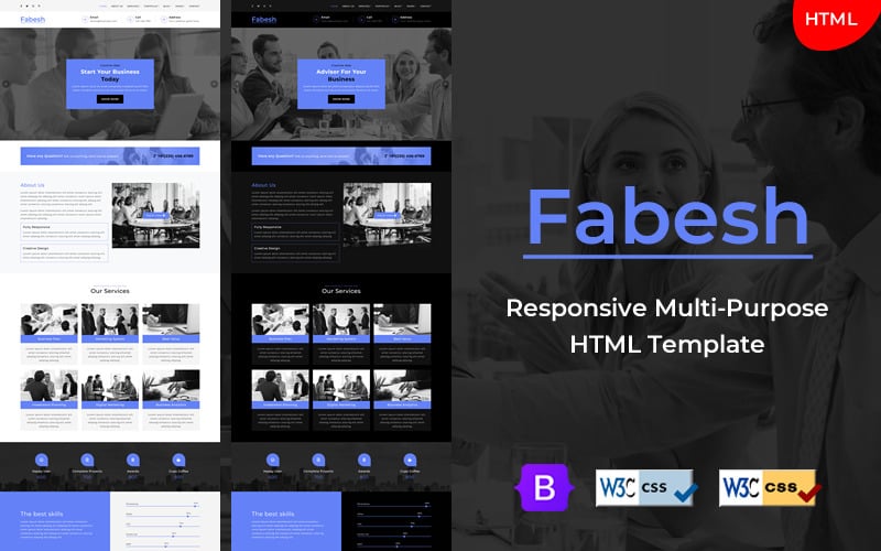 Fabesh - Modello HTML multiuso Bootstrap 5