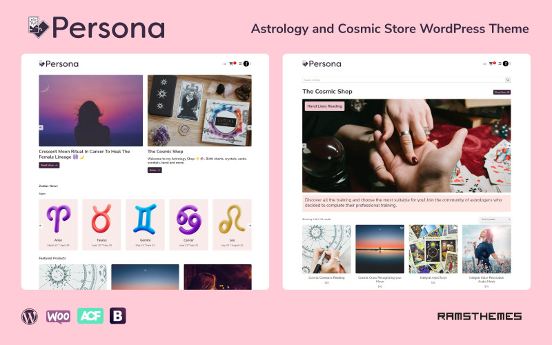 PERSONA - Motyw WordPress Influencer astrologii