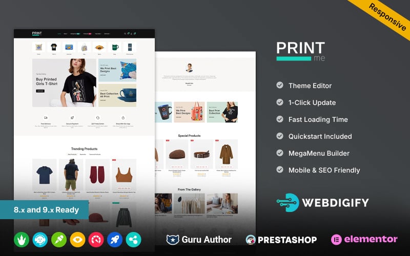 Printme – Druckdienstleistungen: Mehrzweck- und responsives PrestaShop-Elementor-Theme