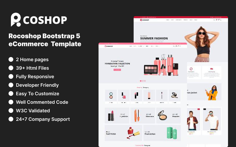 Шаблон сайта электронной коммерции Rocoshop