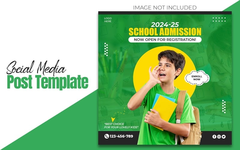 School Admission Social Media and Promotional Post Design