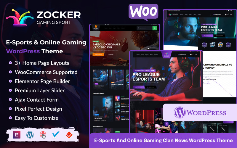 Zocker - E-Sports Online Gaming Clan News WordPress Theme