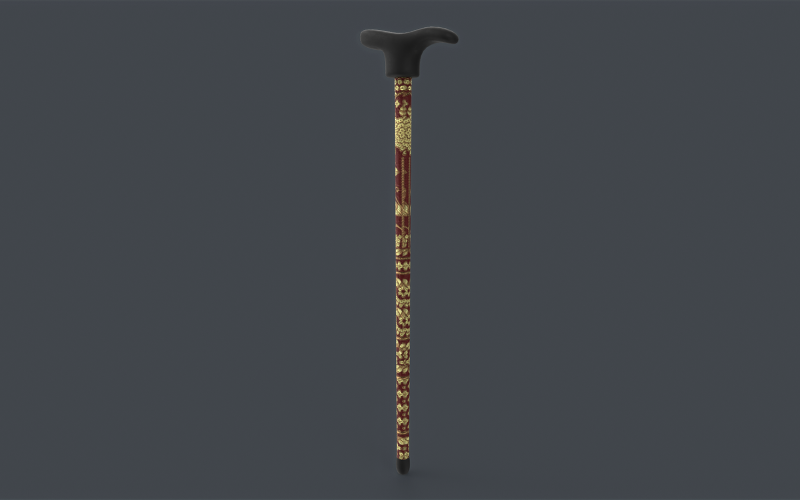 Ahşap Baston Düşük Poli 3D model