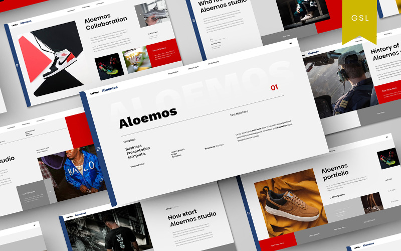 Aleomos - бизнес-шаблон слайдов Google