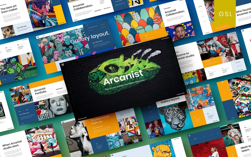 Arcanist - Google Slide-Vorlage für Pop-Art und Graffiti*