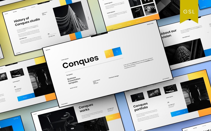 Conques — biznesowy szablon slajdu Google