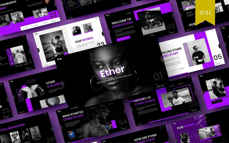 Ether - Zakelijke Google Slide-sjabloon