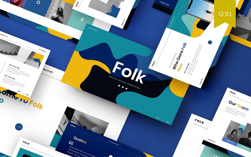 Folk – Kreatív üzleti Google Diasablon