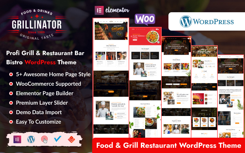 Grillinator - Food Grill Étterem Elementor WordPress téma