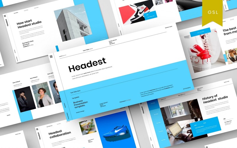 Headest – Biznesowy szablon slajdu Google