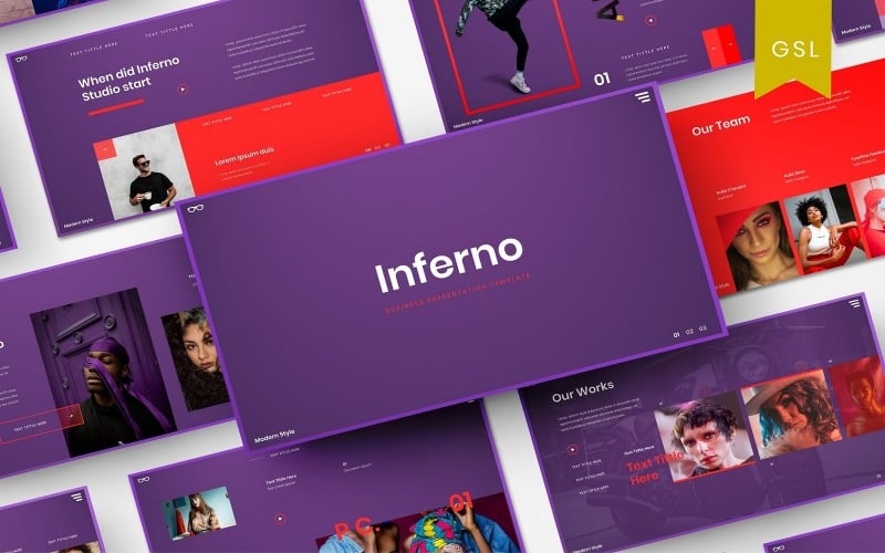 Inferno – бізнес-шаблон слайдів Google