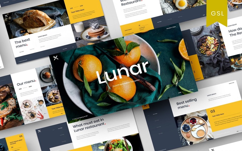 Lunare - Modello di diapositiva Google per aziende alimentari
