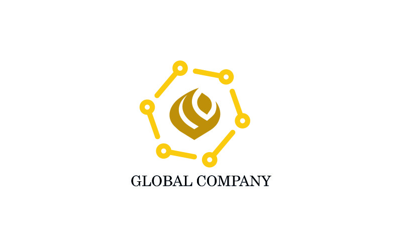 Modelo de logotipo de design gráfico vetorial moderno de empresa global