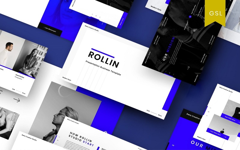 Rollin - Modello di diapositiva di Google per aziende creative