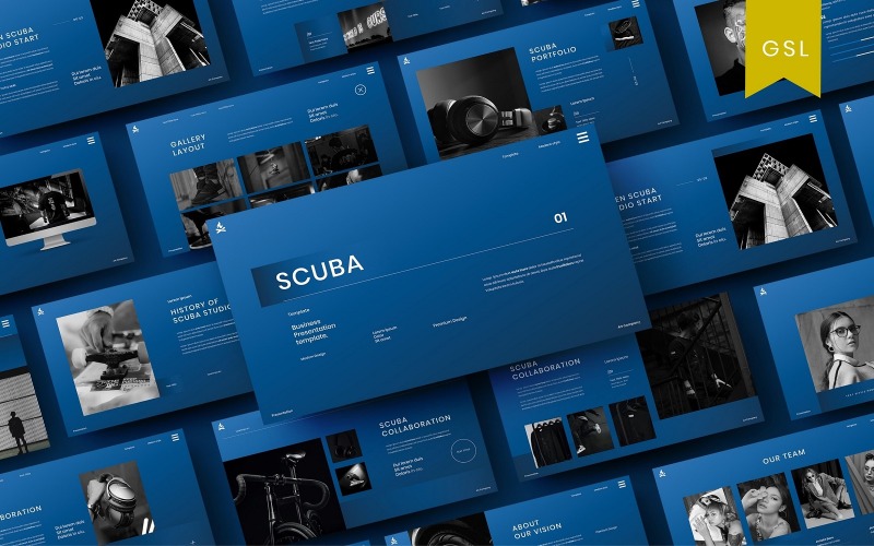 Scuba - Biznesowy szablon slajdu Google