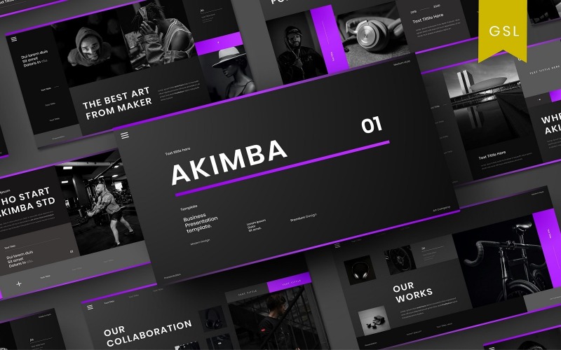 Akimba - бизнес-шаблон слайдов Google