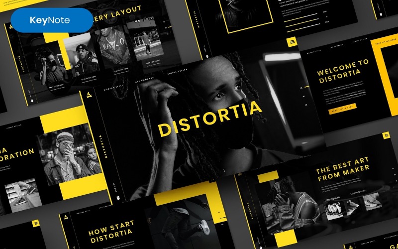 Distortia – шаблон бизнес-презентации*