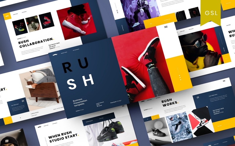 Rush - Modèle de diapositives Google pour les entreprises