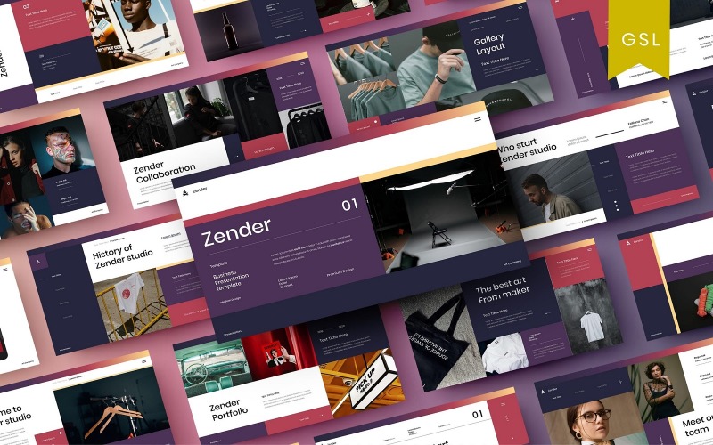 Zender – бізнес-шаблон слайдів Google