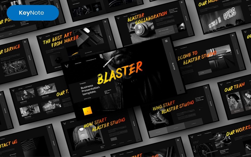 Blaster — biznesowy szablon Keynote