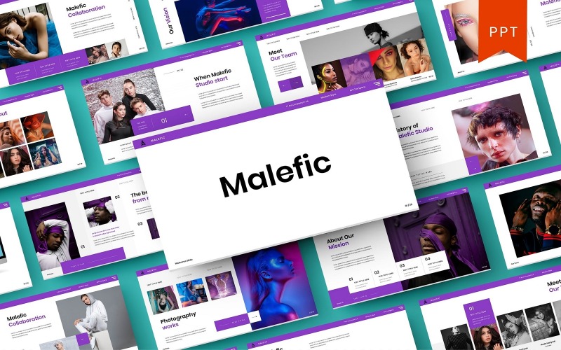 Malefic – šablona Business PowerPoint