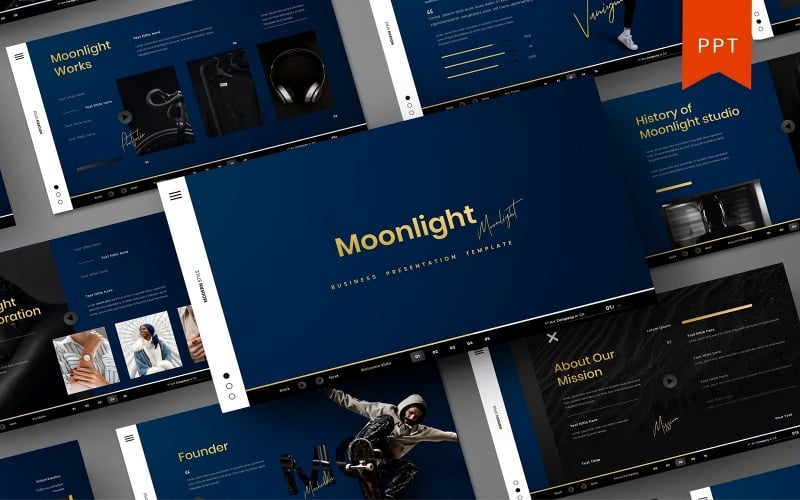 Moonlight - Modelo de PowerPoint de Negócios