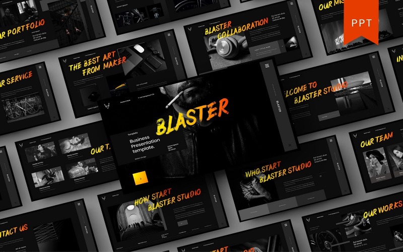 Blaster – PowerPoint-mall för företag
