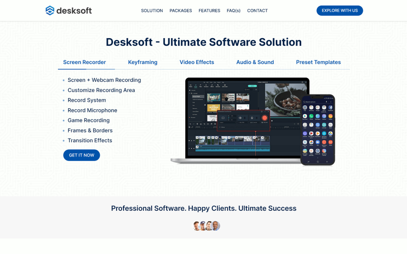 Desksoft - Szablon witryny HTML5 produktu programowego