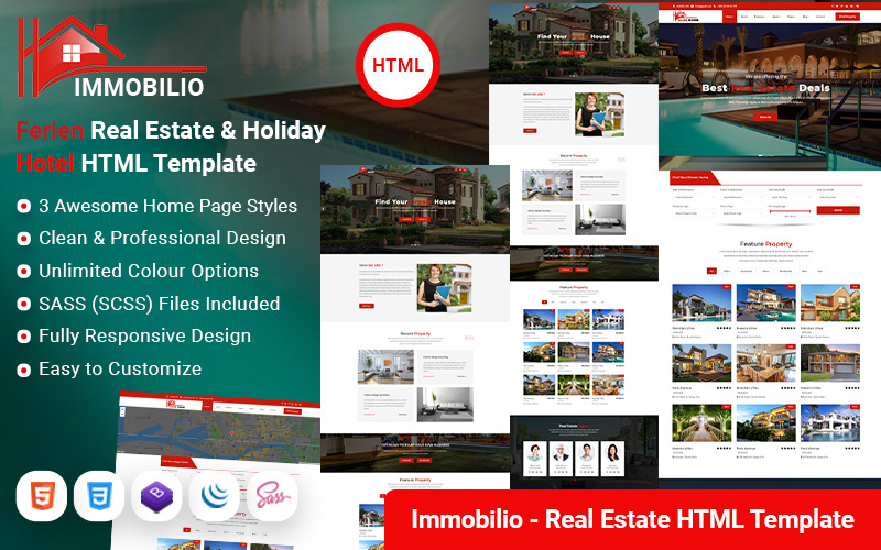 Immobilio - HTML-шаблон оренди будинку нерухомості