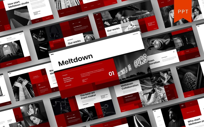 Összeomlás – Üzleti PowerPoint sablon