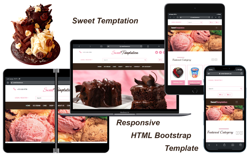 Sweet Temptations - Responsywny szablon HTML Bootstrap