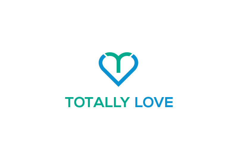 Całkowicie Miłość Logo | Litera T Miłość Logo