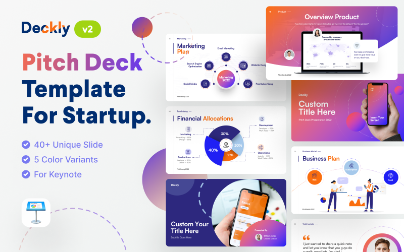 Deckly - Modello di presentazione per note chiave del mazzo di lancio