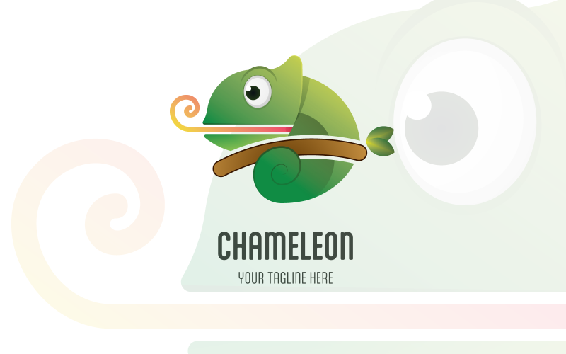 Plantilla de logotipo degradado colorido camaleón