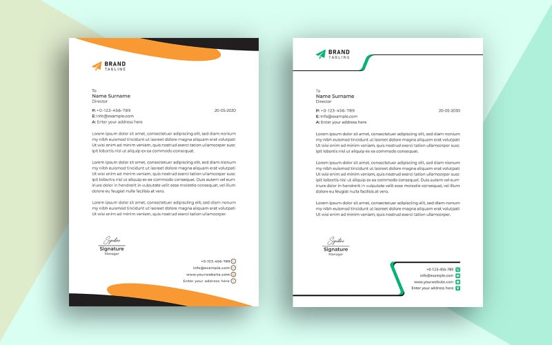 Corporate Letterhead Design Template for Your Business Service or Project