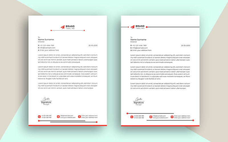 Design de modelo de papel timbrado de negócios corporativos criativos