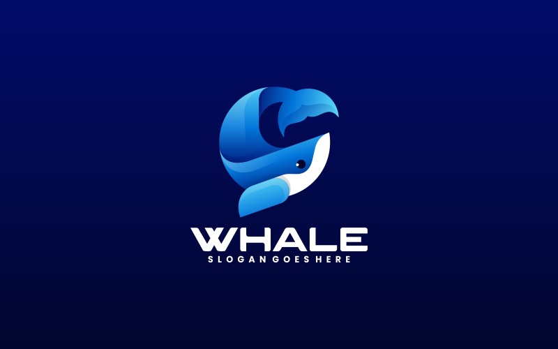 Design de logotipo gradiente de orca