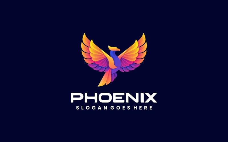 Freedom Phoenix Gradient Colorful Logo - TemplateMonster